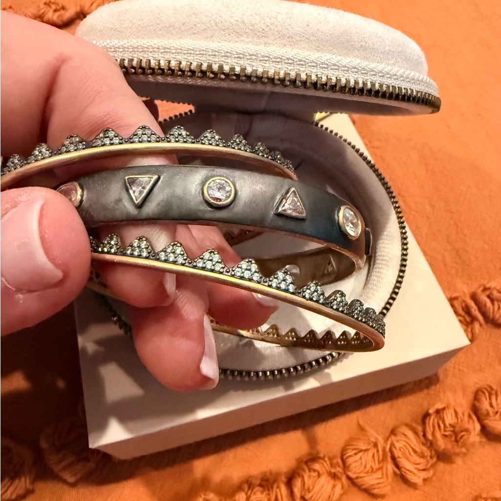 Elegant Silver And Gold Stackable Bracelet Set